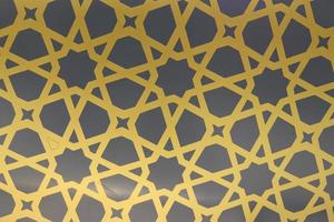 Arabic design based on the repetition and arrangement of simple  gemetric  shapes ,background black and yellow photo