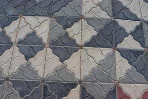 Tuff tiles on foothpath  are made from durable materials,such as stone or concrete,they come in various shape photo