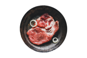 Preto tigela com carne isolado em uma transparente fundo png