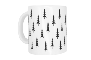 White christmas mug isolated on a transparent background png