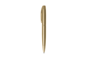 dorado bolígrafo bolígrafo aislado en un transparente antecedentes png