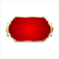 rood en gouden prijs uitverkoop label banier vorm met bloemen hoek png