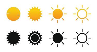 Sun icon set vector