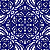 Retro geometric pattern in repeat. Fabric print. Damask style Seamless pattern background, mosaic ornament, vintage style. Design for prints on fabrics photo