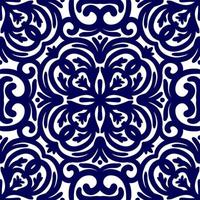 Retro geometric pattern in repeat. Fabric print. Damask style Seamless pattern background, mosaic ornament, vintage style. Design for prints on fabrics photo