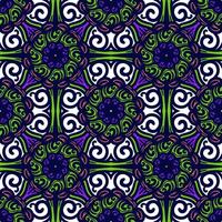 Retro geometric pattern in repeat. Fabric print. Damask style Seamless pattern background, mosaic ornament, vintage style. Design for prints on fabrics photo