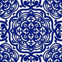 Retro geometric pattern in repeat. Fabric print. Damask style Seamless pattern background, mosaic ornament, vintage style. Design for prints on fabrics photo