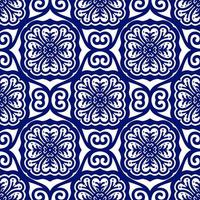 Retro geometric pattern in repeat. Fabric print. Damask style Seamless pattern background, mosaic ornament, vintage style. Design for prints on fabrics photo