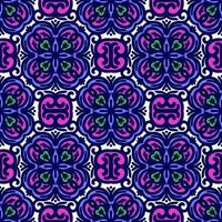 Retro geometric pattern in repeat. Fabric print. Damask style Seamless pattern background, mosaic ornament, vintage style. Design for prints on fabrics photo