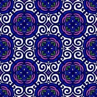 Retro geometric pattern in repeat. Fabric print. Damask style Seamless pattern background, mosaic ornament, vintage style. Design for prints on fabrics photo