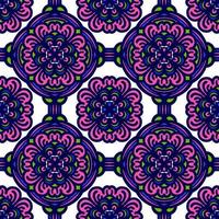 Retro geometric pattern in repeat. Fabric print. Damask style Seamless pattern background, mosaic ornament, vintage style. Design for prints on fabrics photo