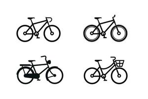 bicicleta conjunto icono aislado en blanco antecedentes vector