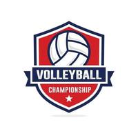 Volleyball championship logo design vector