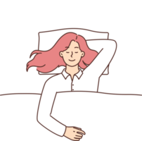 Sleeping woman illustration png