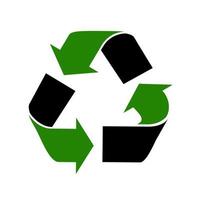 The universal recycling symbol. International symbol used on packaging to remind people to dispose of it in a bin instead of littering.  Vector illustration.