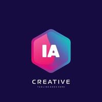 IA initial logo With Colorful template vector. vector