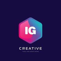 IG initial logo With Colorful template vector. vector