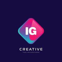 IG initial logo With Colorful template vector. vector