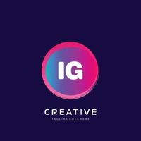 IG initial logo With Colorful template vector. vector