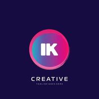 IK initial logo With Colorful template vector. vector