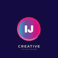 IJ initial logo With Colorful template vector. vector