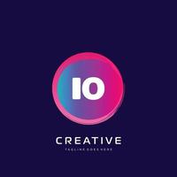 IO initial logo With Colorful template vector. vector