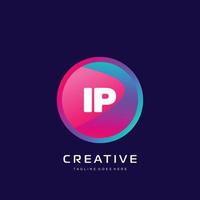 IP initial logo With Colorful template vector. vector