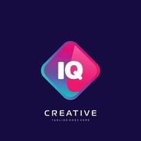 IQ initial logo With Colorful template vector. vector