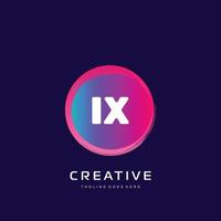 IX initial logo With Colorful template vector. vector