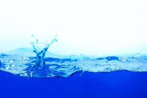 Abstract blue color water splashing on clean background,water splash and water drop photo