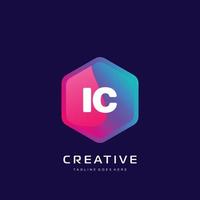 IC initial logo With Colorful template vector. vector