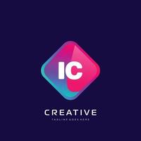 IC initial logo With Colorful template vector. vector