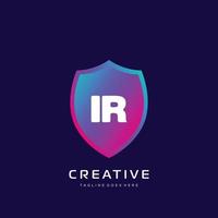 IR initial logo With Colorful template vector. vector