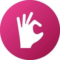Okay Hand Sign Icon Style vector