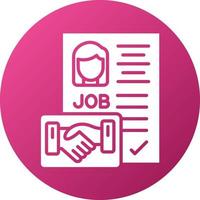 estilo de icono de contrato de empleo vector