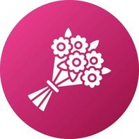 estilo de icono de ramo de flores vector