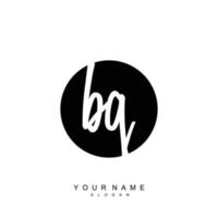 Initial BQ Monogram with Grunge Template Design vector