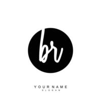 Initial BR Monogram with Grunge Template Design vector