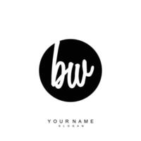 Initial BW Monogram with Grunge Template Design vector