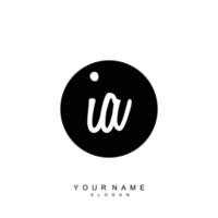 Initial IA Monogram with Grunge Template Design vector