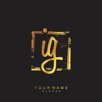 Initial IG Monogram with Grunge Template Design vector