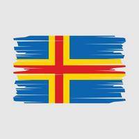 Aland Islands Flag Brush Vector