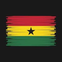 Ghana Flag Brush Vector