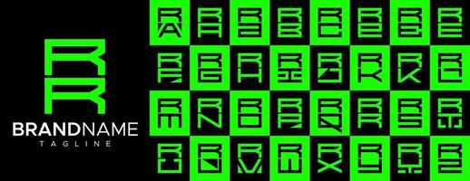 sencillo cuadrado letra r rr logo diseño colocar. moderno caja inicial r logo marca. vector