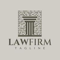 Vintage pillar law logo design template. Retro line law firm logo brand vector. vector