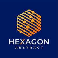 Digital analytic abstract logo design. Modern technology hexagon logo branding. vector