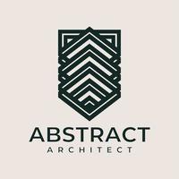 Modern abstract layer shield logo design vector. Luxury line shield logo brand. vector