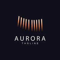 Aurora logo, sencillo diseño increíble natural paisaje de Aurora, vector icono plantilla, ilustración