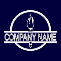 logo with the image of a burning torch vector