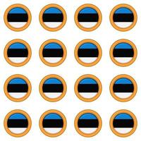 Pattern cookie with flag country Estonia in tasty biscuit vector